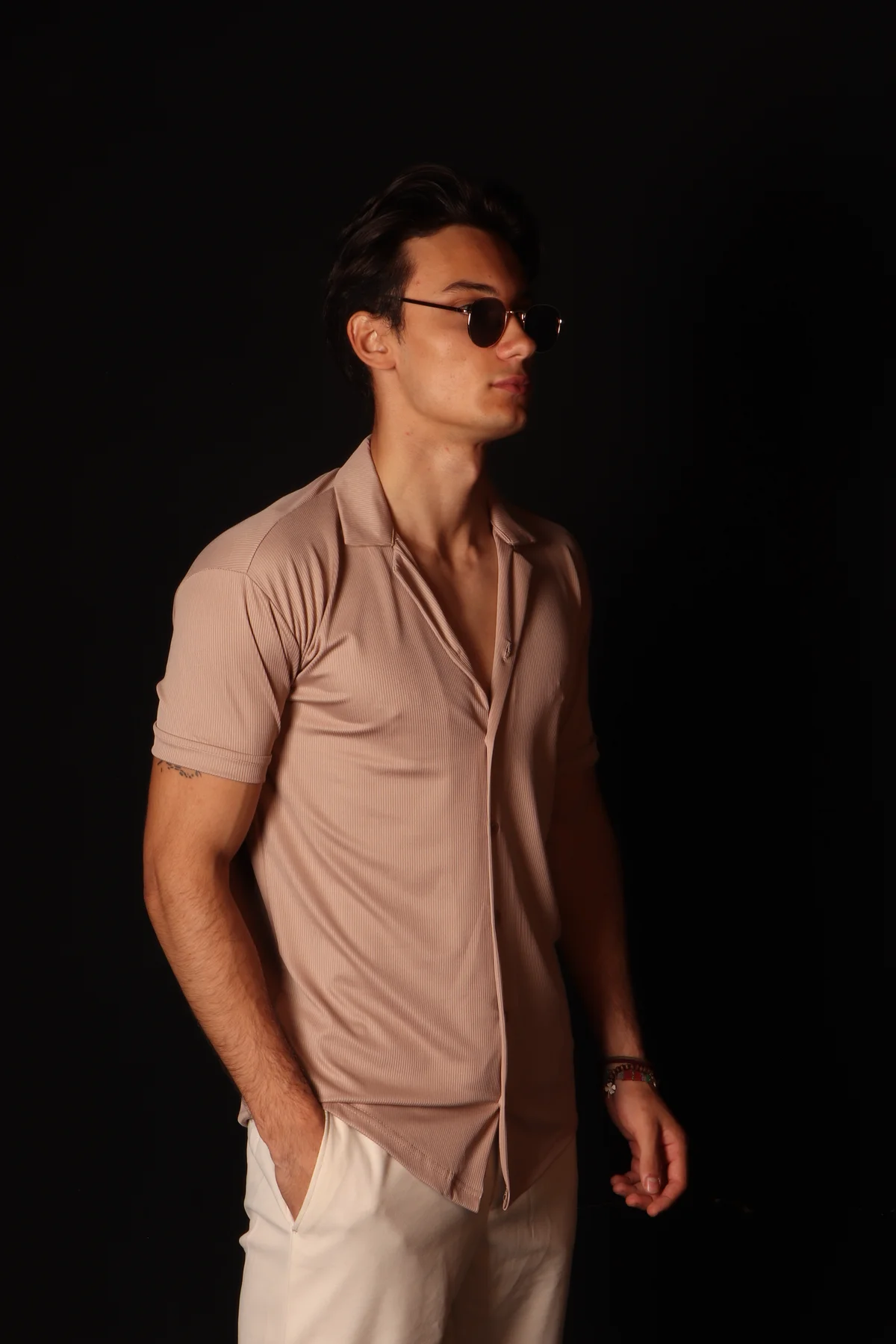 Viskon Kumaş  Kısa Kol Gömlek